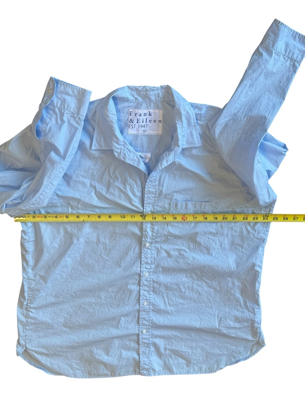 Frank & Eileen Joedy women’s Men's style light Blue Classic Button-Down Shirt - Picture 5 of 10